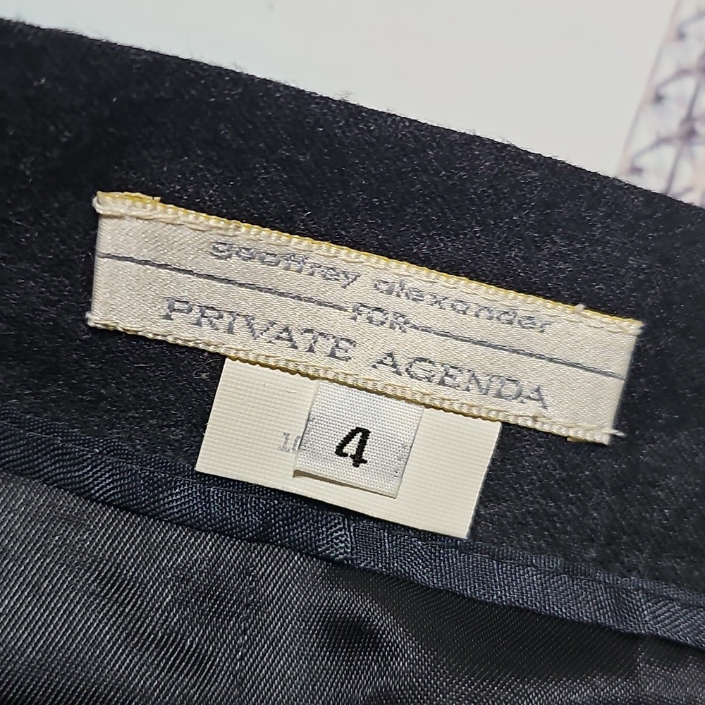 Vintage Private Agenda Dark Gray Pencil Skirt with Gold Button Details Size 4 - Picture 3 of 5